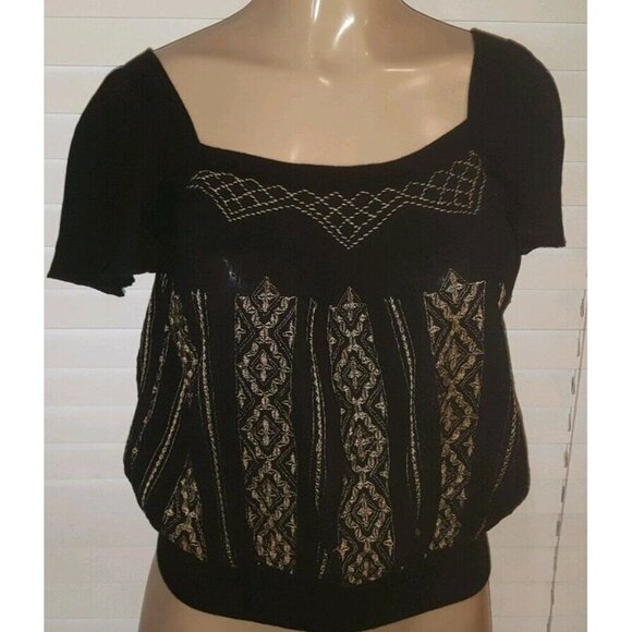Free People Embroidered Crop Top Size 4 - Picture 2 of 2